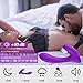 Clitoral Vibrator Sex Toy, 2 in 1 Clitoris G spot Stimulator Clitoral Licking Tongue Vibrator Clit Dildo with 10 Licking & 9 Vibrating Modes Waterproof Rechargeable for Women, Couples - Purple