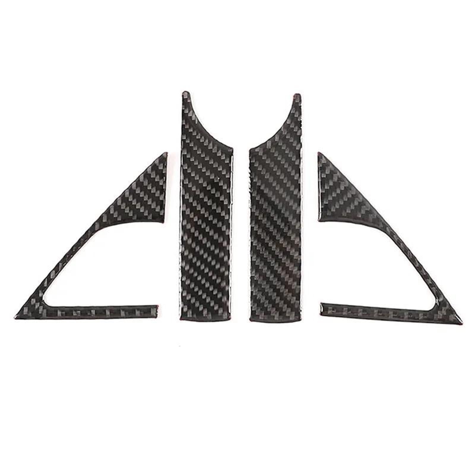 SKINII Decorazione Interni per Q50L 2015-2022 Morbida Fibra di Carbonio Auto Porta Corno Pannello di Copertura Adesivo di Protezione 4 Pz Modanatura Interni(Nero)