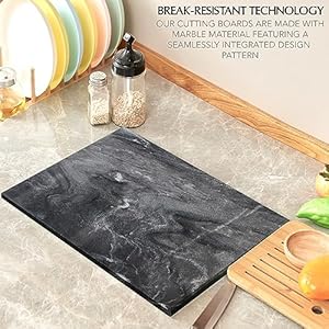 Kitchen marble stone cutting board marble cutting charcuterie board of 16 x 12 x 06 inches non slip scratch resistant pastry tray rectangular serving chopping slab for countertop black  urban country home decor