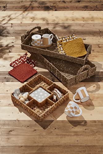 Plateau tissé Mud Pie pour éviter les taches avec serviettes de table intégrées