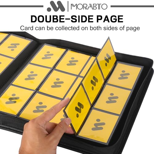 Image of Card Binder 12 Pocket,Trading Card Binder Holds up to 1200 Cards with 50 Sleeves,Zipper Card Holder Album Compatible with TCG Card /Game Cards /Sports Card