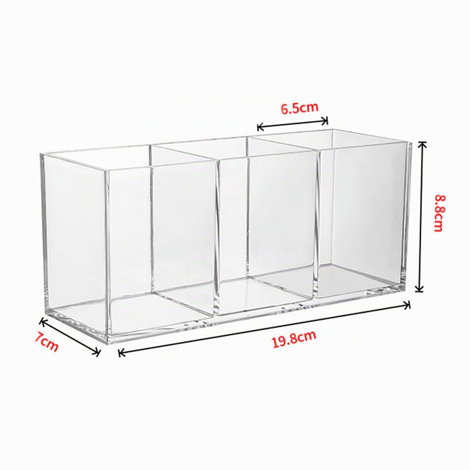 Porta Pennelli Cosmetici, 3 Scomparti Portapennelli Da Trucco In Acrilico, Porta Pennelli Make Up Trasparenti, Portapennelli Da Trucco Per Pennelli Da Bagno, Camera Da Letto, Ufficio, Scrivania
