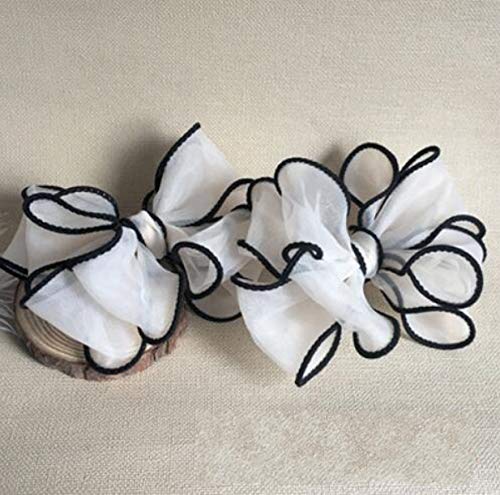 ZHONGJIUYUAN 1 Pair (White) Chiffon Ribbon Bow Shoe Clips Shoe Ornaments Shoe Ribbon Charm Accessory ZHONGJIUYUAN 1 Pair (White) Chiffon Ribbon Bow Shoe Clips Shoe Ornaments Shoe Ribbon Charm Accessory