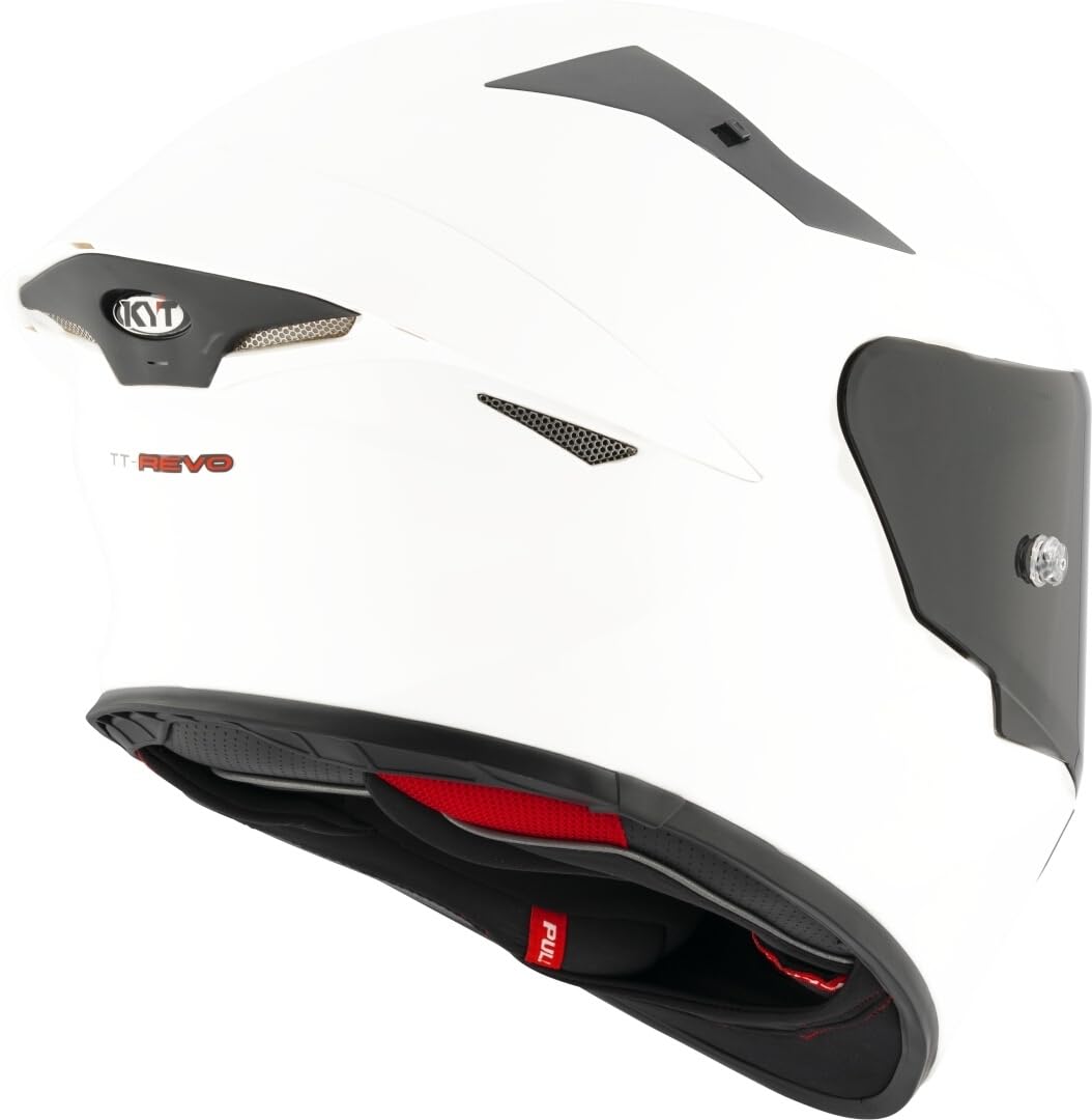 KYT TT-Revo Plain Casque, blanc, M (57/58)
