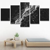 SIGNWIN 5 Panel Canvas Wall Art Dramatic Forest Landscape Living Room Orange Photography Rustic for Home Decorations Ready to Hang - 60