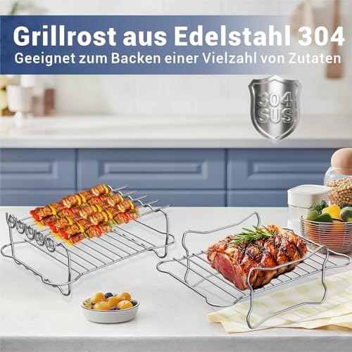 Heißluftfritteuse Zubehör für Philips Airfryer 4000 Series 10L, Silikonform Heißluftfritteuse Zubehör Set Wiederverwendba Auflaufform Einsatz für Philips Stacked Dual Basket Airfryer NA460 10L