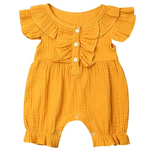 Hongyuangl Neugeborenes Baby Overall Baumwolle Leinen solide Strampler einteiliger Body Infant Sommer Kleidung Outfits