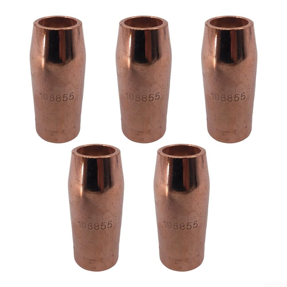 Confezione da 5 ugelli per saldatura 198855 5/8 pollici in rame per Miller Spoolmatic 15A 30A Pro XR Series MIG MAG Flux Core