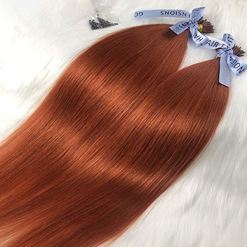 GOOFIT Nano Tip Hair Extensions Nano Beads Human Hair Remy Hair Nano Ring - 1g/s, 50s/pack - (18" #350)