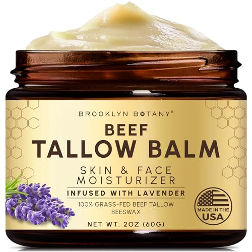 Brooklyn Botany Beef Tallow Balm – Grass Fed Beef Tallow for Skin and Face – Nourishing Face...
