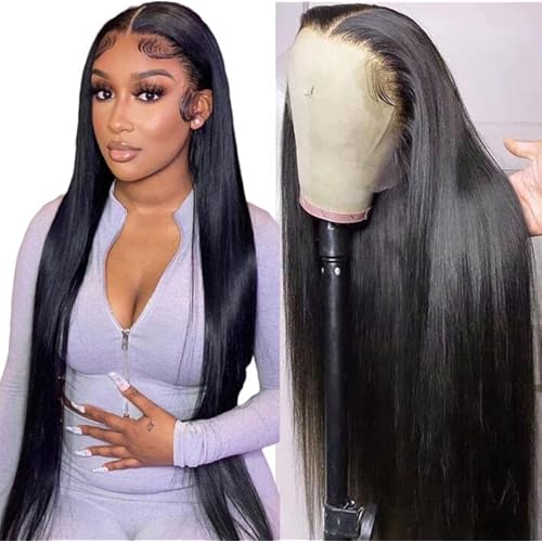 NVL Lace Front Wigs Human Hair 13×4, Real Human Hair Wig for Women, All-Day Comfort Glueless Pre-Plucked Hairline with Baby Hair, 200 Density, Natural Color 22 Inch