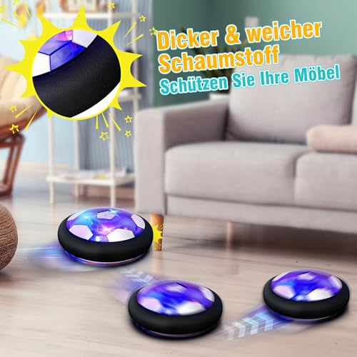 Hot Bee Fussball Geschenke Jungen, Air Power Fußball Indoor, Kinder Wiederaufladbar Hover Ball Kinderspielzeug, Geburtstag Weihnachten Geschenk ab 3 4 5 6 7 8-12 Jahre Junge Schwebe Spielzeug Mädchen