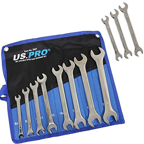US PRO 8pc Double Open End Spanner Wrench Set Spanners 6-22mm