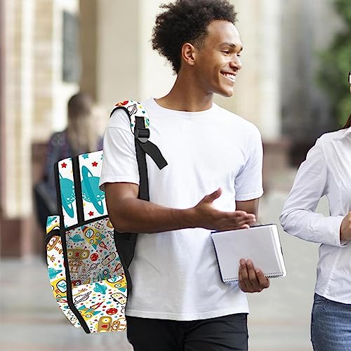 Sac à dos garçons robot multicolore réglable pour école maternelle