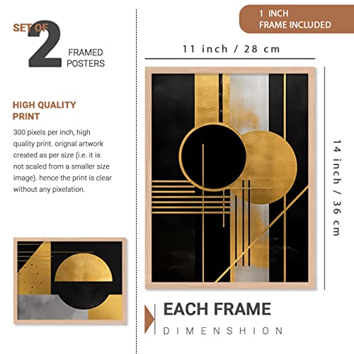 Image of kotart Aesthetic Modern Wall Decor Paintings with Frame for Home Decoration - Painting for Living Room Bedroom - Painting for Wall Decoration (14 x 18 inch) Set of 4 (Classic Wall Painting, 3)
