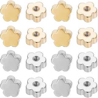 Beebeecraft 60Pcs 2 Colors Screw Earrings Backs for 20G Threaded Post 18K Gold Plated