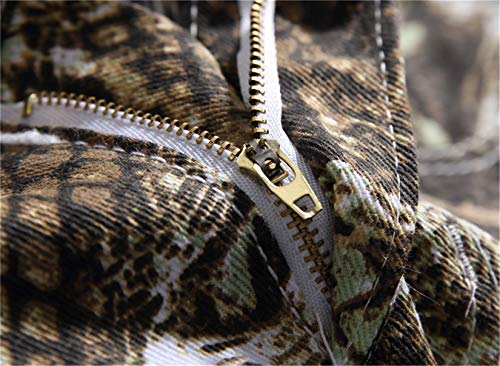 Andongnywell Mens Loggers Cotton Snakeskin Printing Flowers Slim Fit Pencil Casual Pants Skinny Snak Print Trousers4