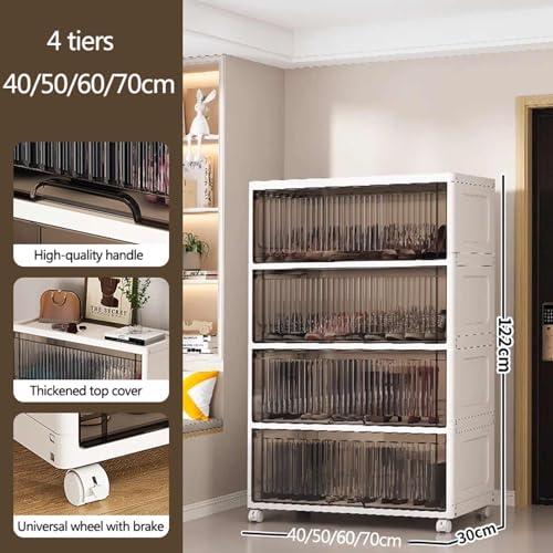 Meuble de rangement à chaussures en plastique à couvercle rabattable - 2