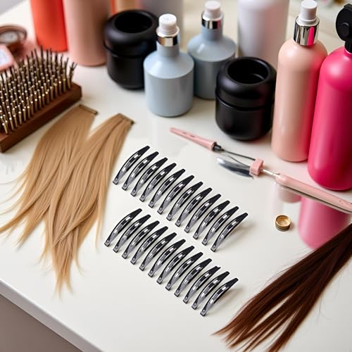 24 Pinzas negras de metal para el cabello para mujeres, sin deslizamiento, para peinados y maquillaje, 2.16 pulgadas miniatura 3