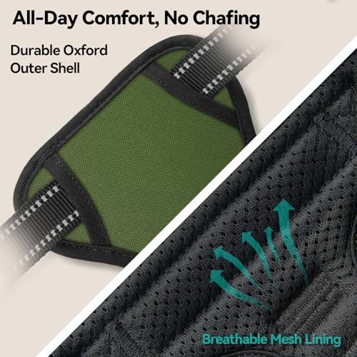 PHOEPET No Pull Dog Harness with Handle Reflective Padded Vest for Small Medium Large Dogs, Adjustable Puppy Harnesses with Front & Back Clip Easy Walking (XL, Misty Green) by PHOEPET - Image 8