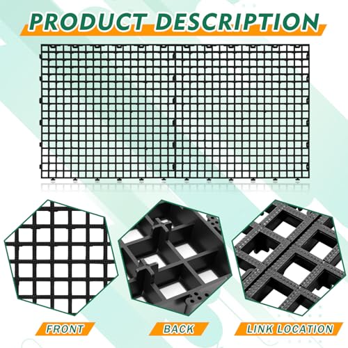 Image of 5 Pcs Ground Protection Mats, Interlocking Black 23.6 x 23.6 in