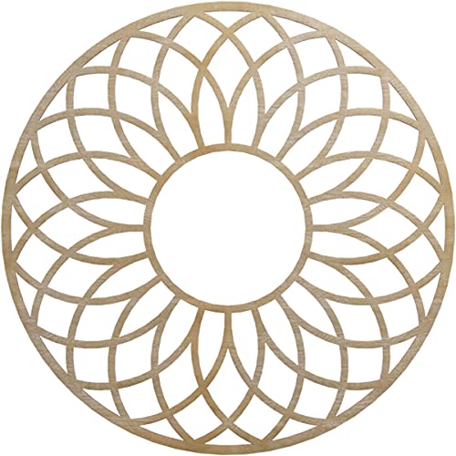 Image of Ekena Millwork 36 inchOD x 12 1 /4 inchID x 1 /4 inchT Cannes Wood Fretwork Pierced Ceiling Medallion, Hickory