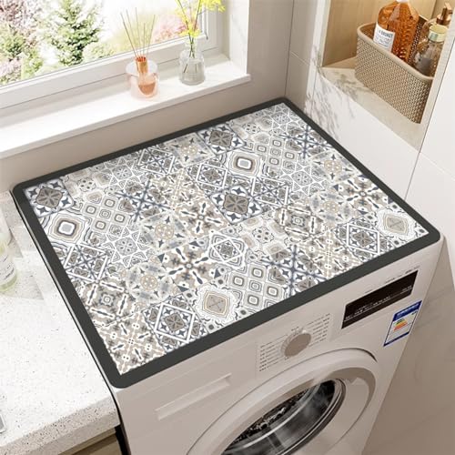 Tapete Para Lavadora Absorbente Antideslizante Mandala Bohemio Estilo Vintage Para Lavadora Secadora Cubierta Superior Superabsorbente Para Lavadora Microondas Refrigerador (Styles 4,60 x50 cm)