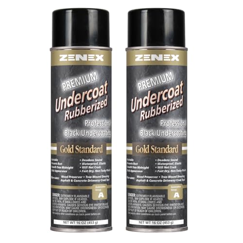 Zenex Rubberized Undercoat - Heavy Duty Undercoating for Vehicles | Rubberized Undercoating Spray for Cars, Trucks, and Trailers | Waterproof Rust Prevention | Sound Deadening | 16 oz (2 Count)