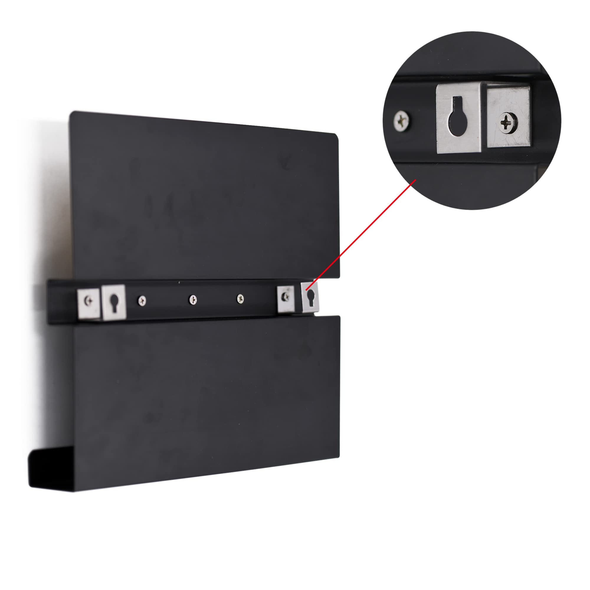 Chiave e porta posta in acciaio inox a parete con lavagna magnetica -5 ganci chiave e 5 magneti (nero)