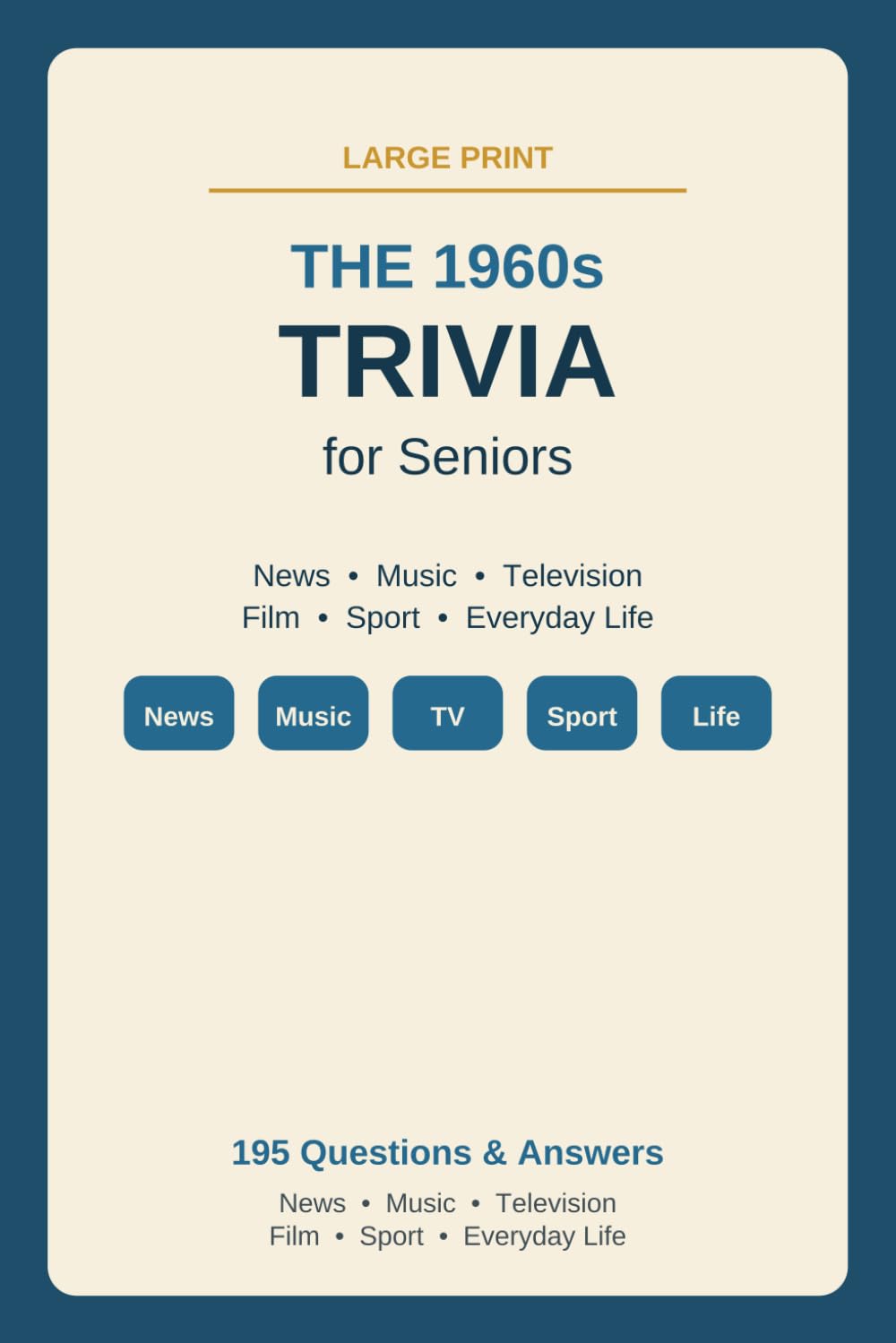 The 1960s Trivia for Seniors: A Nostalgic Large Print Quiz of the Swinging Sixties