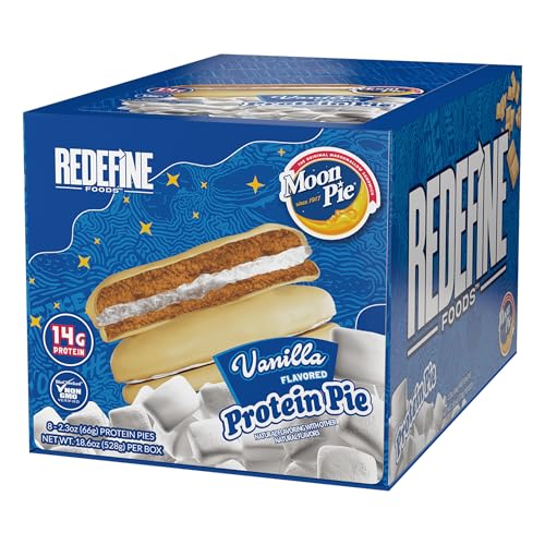 Redefine Foods Protein Pie, MoonPie, Vanilla - 8 Count - 14g of Protein Per Serving - Non-GMO