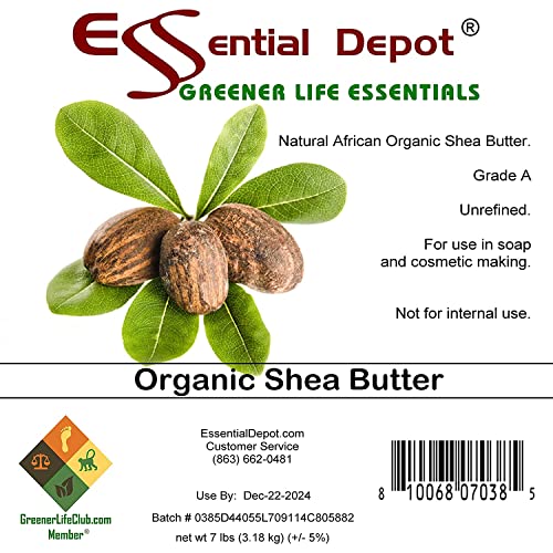 Essential Depot Shea Butter - Grade A - Unrefined - 7 lbs - Greener Life Club Box
