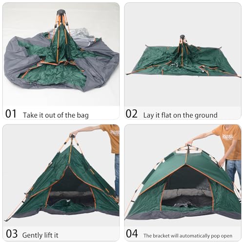 Carpa ligera impermeable para camping y mochilero 4 personas miniatura 4