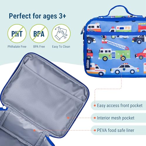 Wildkin 33111 Kids Insulated Lunch Box Bag For Boys & Girls, Reusable Kids Lunch Box Is Perfect For Early Elementary Daycare School Travel, Ideal For Hot Or Cold Snacks & Bento Boxes thumb #2