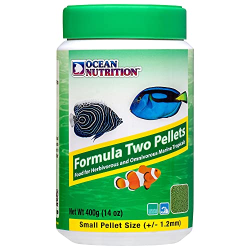 Ocean Nutrition Formula Two Pellets - Fish Food for Herbivorous & Omnivorous Marine Tropical Fish, High Protein(40%) - 14 oz (400 g) Small Pellets