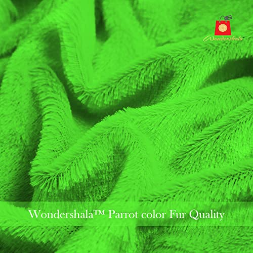 Image of Soft Fur Cushion Cover Green Cushion Covers 45cm x 45cm Set 2