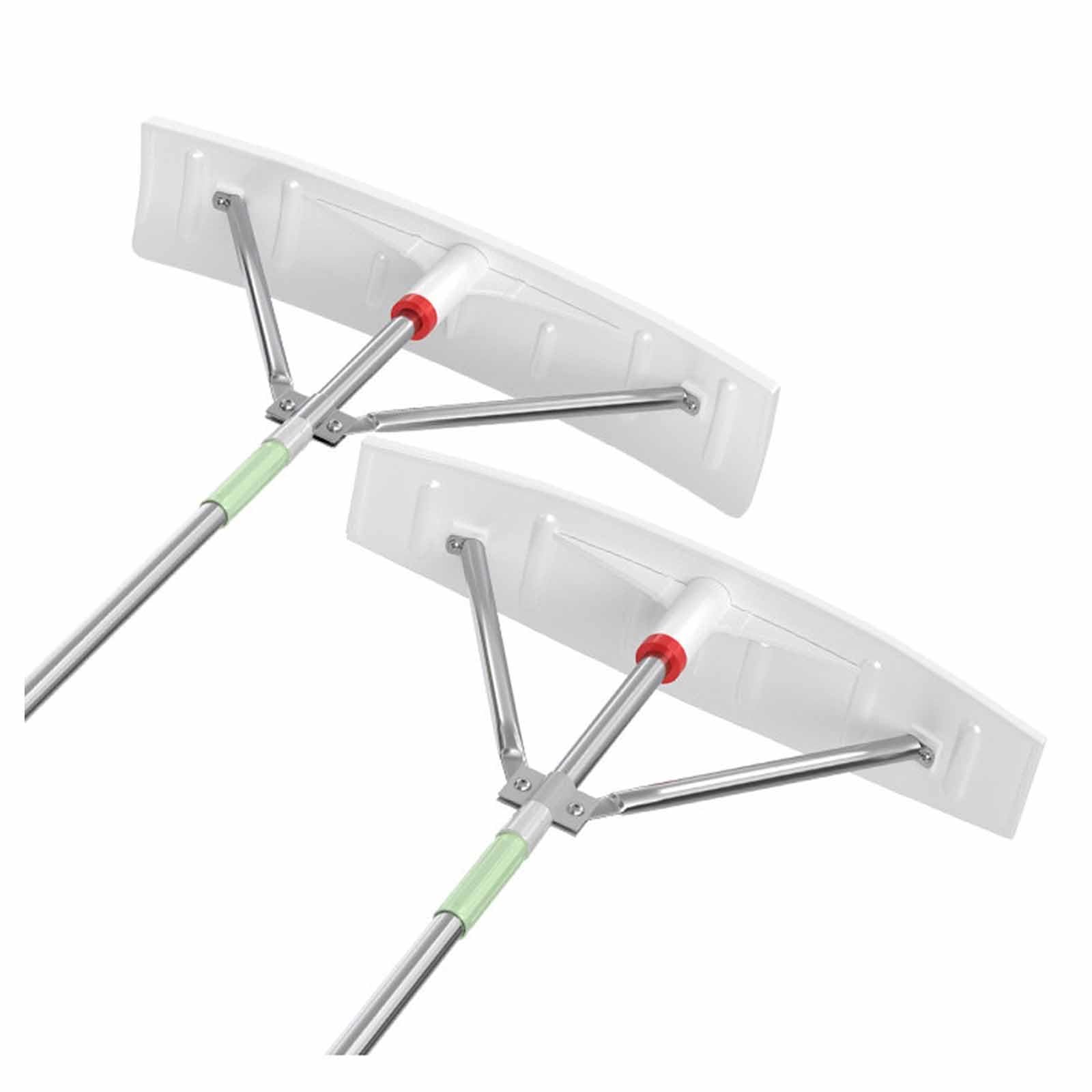 Rastrillo para techos, Ajustable, telescópico, de 6,3 a 20 pies, para Quitar la Nieve de Camiones, techos, invernaderos, Hojas y escombros (Forma Cuadrada, 2-4 m/6,6-13 pies).