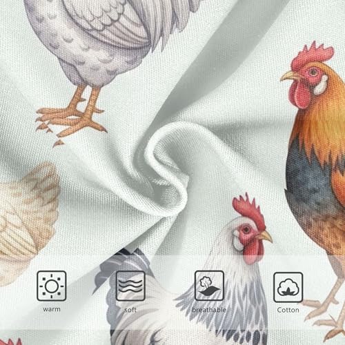 Watercolor Cartoon Chicken Roosters Toddlers Underwear Floral 2t Cotton Panties for Girl Pattern Underpants Briefs3