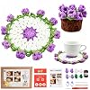 Yarniss Crochet Kit for Beginners,Lily of The Valley Coaster Starter Set,Easy to Follow Video Tutorials Included