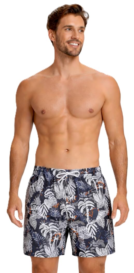 Bugatti Men's Floral Print Black Bugatti® - Floral Floral Swim Trunks In Green, Navy, Black Or Turquoise, Xxl