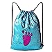 MHJY Mermaid Bag Sequin Drawstring Backpack Dancing Bag Fashion Dance Bag Sequin Backpack Flip Sequin Bling Hiking Bags (Lake Blue/Rose Red)
