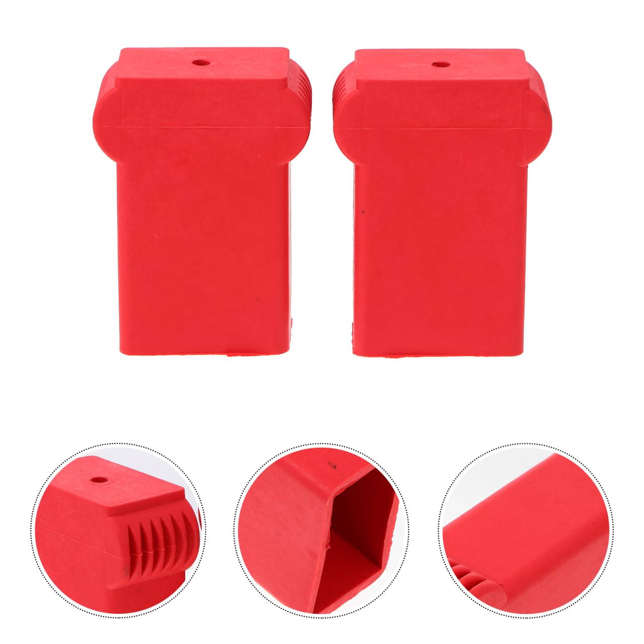 ANDRESLAD 2pcs Ladder Top Protector Pads Non-Slip Ladder End Caps Feet Replacement Rubber Cover, Red, 8x5cm - Image 3