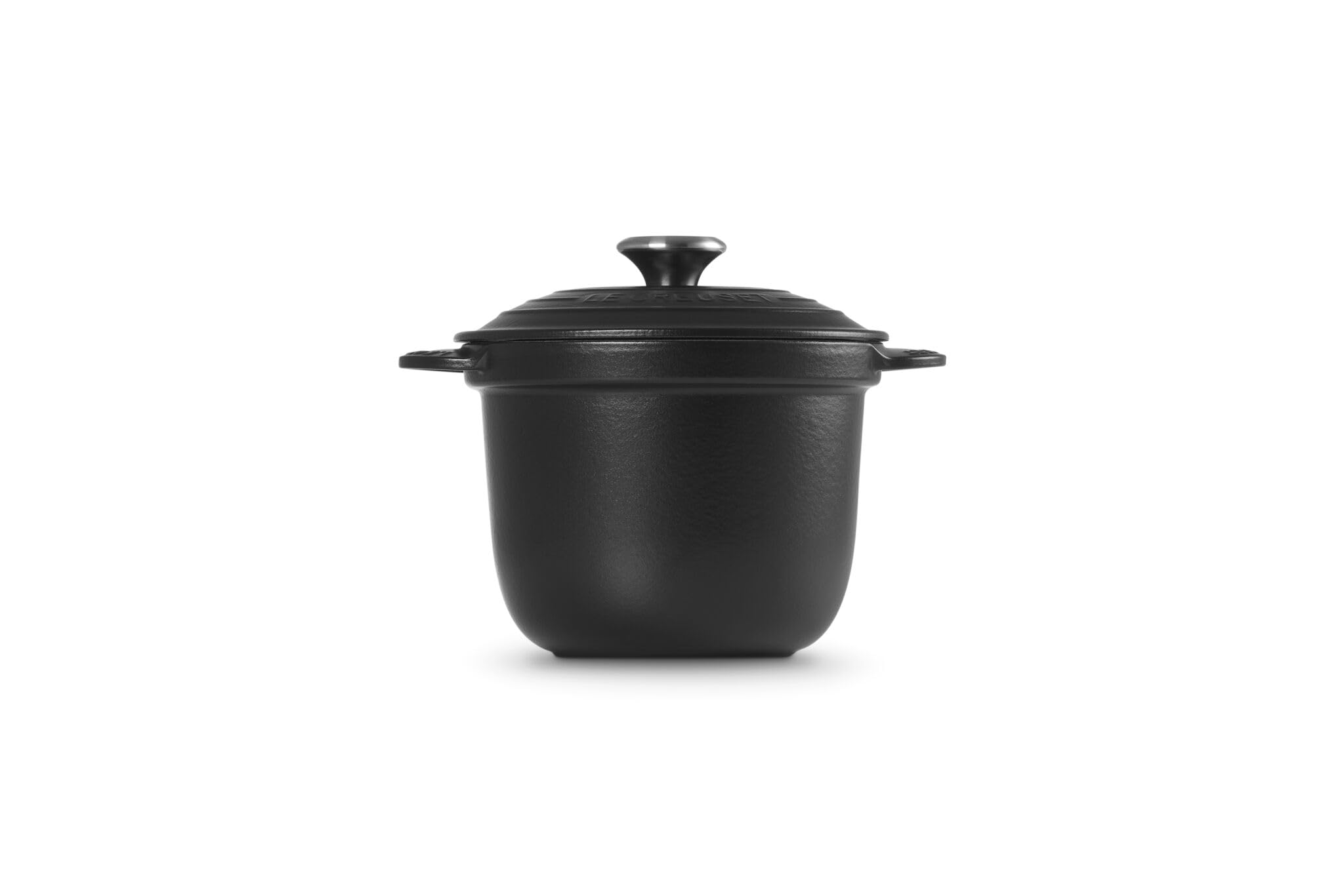 Le Creuset Cocotte Every de hierro fundido con tapa interior de cerámica de gres, 18 cm, 2 litros, Negro Mate, 41110180000460