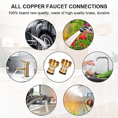 flintronic 2 Stück Universal-Wasserhahnanschluss, Schnellanschluss-Satz, Wasserhahn schlauchanschluss, Universal Armaturenanschluss mit Innengewinde und Außengewinde, für Gartenküche Waschmaschine