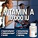 Bronson High Potency Vitamin D3 10,000 IU Certified Organic Vitamin D Supplement + Vitamin A 10,000 IU Premium Non-GMO Formula