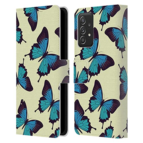 Carcasa tipo libro Galaxy A52 protectora con tarjetero estampado mariposa