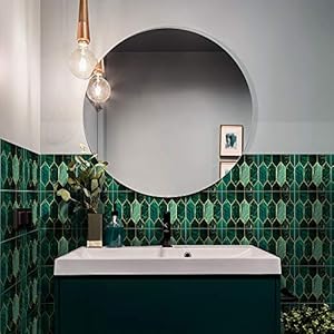 Neukids 25 stuks upgrade 0,6 mm dikke tegelstickers zelfklevende tegels keuken badkamer waskeuken camper groen verguld mozaïek senior art deco