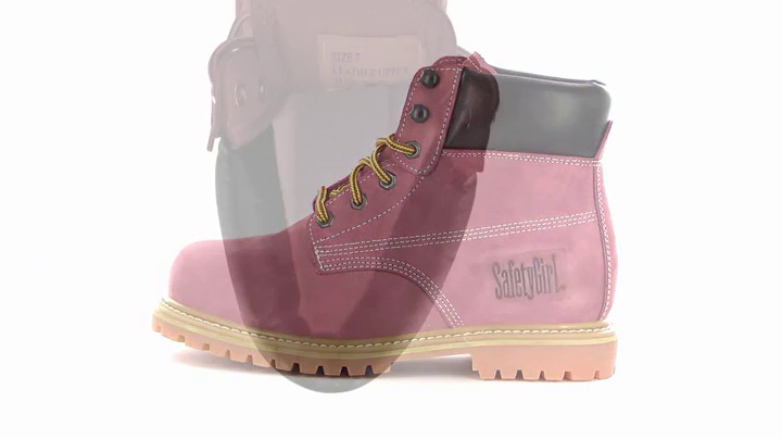 Image of Safety Girl - Stylish Soft Toe Boots For Women | Work Boots For Women | Water Resistant Feature | Lightweight & Slip-Resistant Soft Toe Shoes For Women | Premium Nubuck Leather | Light Pink - 9.5W