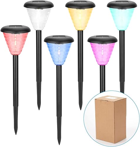 Miniatura 7 de Paquete de 6 luces solares de jardín luces solares al aire libre luces solares al aire libre impermeables y cambian de color  luz cálida luces