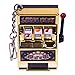 WUSJCOF 1 Pezzi Portachiavi mini slot machine,ciondolo compleanno,souvenir in miniatura,portachiavi con ciondolo slot machine per frutta,portachiavi per ragazze (oro)